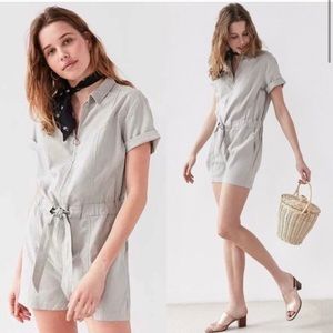 UO BDG Beige Utility Safari Jumpsuit Romper Large